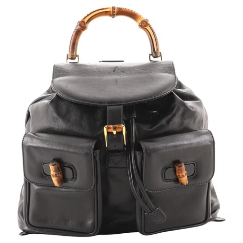 gucci leather bamboo handle backpack|Gucci bamboo handle bag vintage.